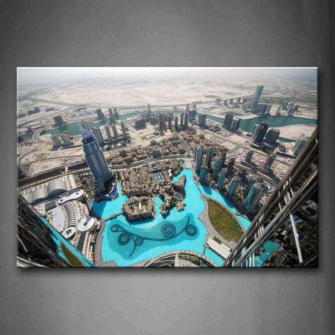 Clear Pool Special Buildings In Burj Khalifa Wall Art Painting The Picture Print On Canvas City Pictures For Home Decor Decoration Gift 