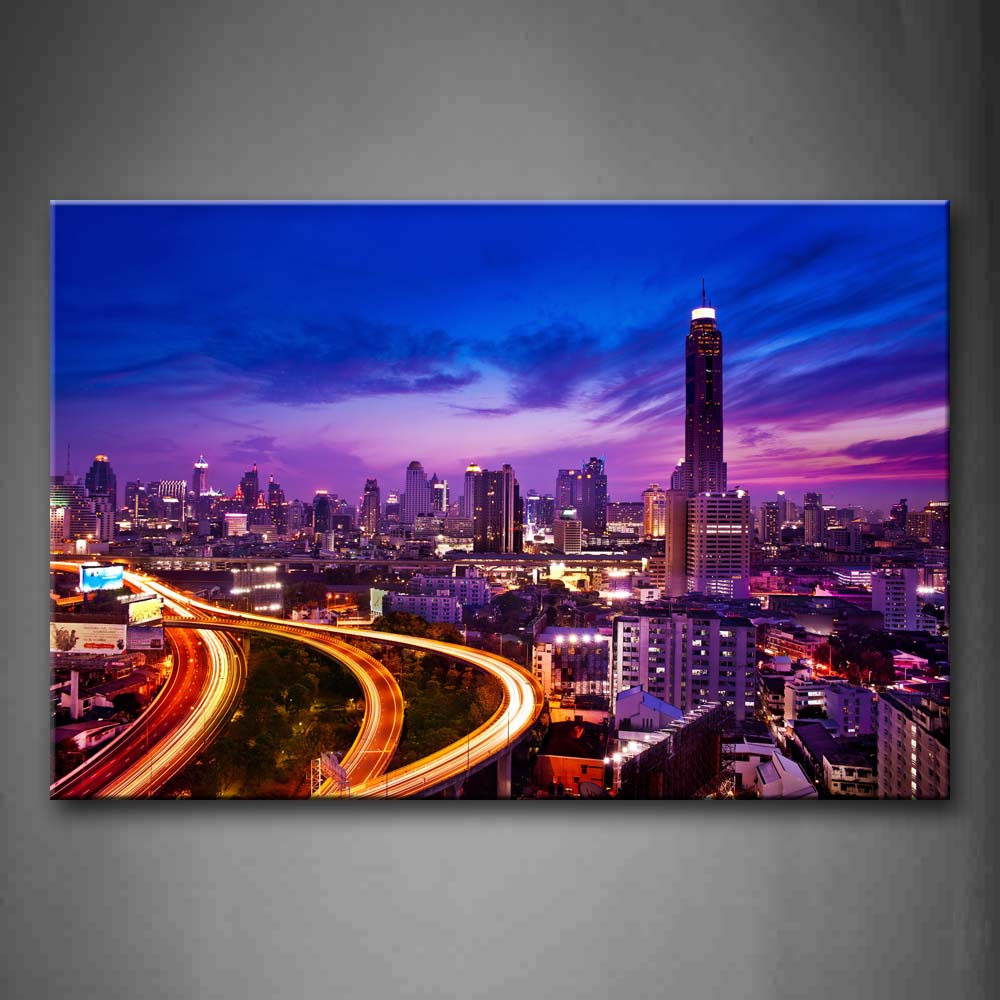 Golden Timelapses Tall Buildings In Houston Wall Art Painting Pictures Print On Canvas City The Picture For Home Modern Decoration 