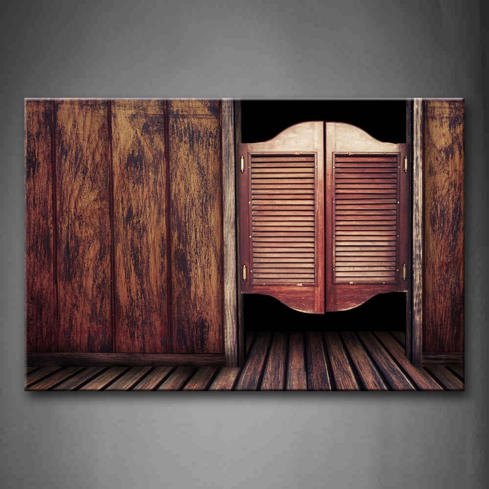 Wooden Wall With Wooden Door Wall Art Painting The Picture Print On Canvas City Pictures For Home Decor Decoration Gift 