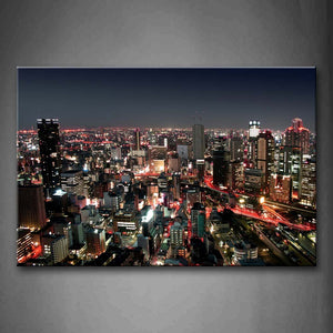 Dense Buildings Colorful Lights In Bangkok Wall Art Painting Pictures Print On Canvas City The Picture For Home Modern Decoration 