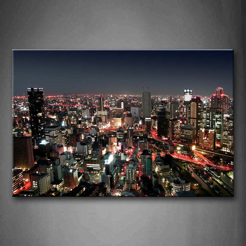 Dense Buildings Colorful Lights In Bangkok Wall Art Painting Pictures Print On Canvas City The Picture For Home Modern Decoration 