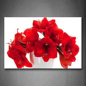 Some Beautiful Flowers In Bright Red Wall Art Painting The Picture Print On Canvas Flower Pictures For Home Decor Decoration Gift 