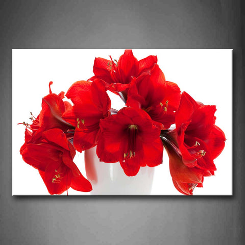 Some Beautiful Flowers In Bright Red Wall Art Painting The Picture Print On Canvas Flower Pictures For Home Decor Decoration Gift 
