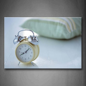 Pillow And Little Clock On The White Wall Art Painting Pictures Print On Canvas Art The Picture For Home Modern Decoration 