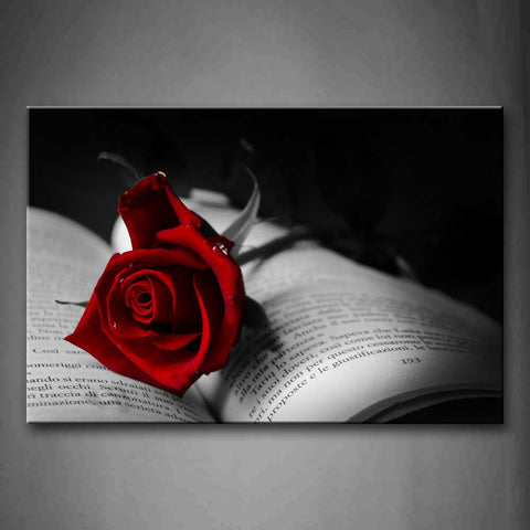Beautiful Rose Upon Foreign Book Wall Art Painting The Picture Print On Canvas Flower Pictures For Home Decor Decoration Gift 