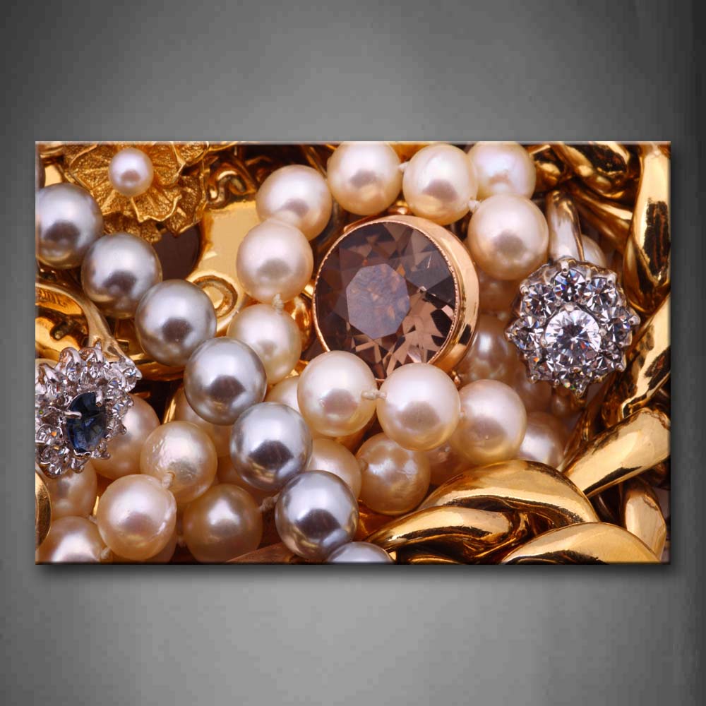 Pretty Pearls Neaklaces Ear Studs Wall Art Painting The Picture Print On Canvas Art Pictures For Home Decor Decoration Gift 