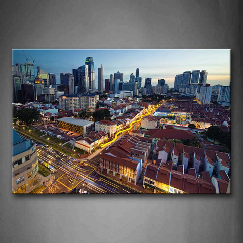 Buildings In Various Height In The Crowded City Wall Art Painting Pictures Print On Canvas City The Picture For Home Modern Decoration 