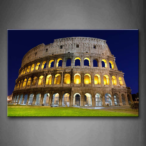 Colosseum With Many Holes And Bright Lights Wall Art Painting Pictures Print On Canvas City The Picture For Home Modern Decoration 