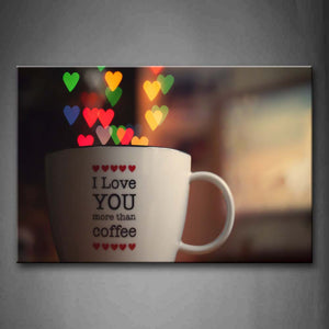 Mug With Colorful Hearts Above It Wall Art Painting The Picture Print On Canvas Art Pictures For Home Decor Decoration Gift 