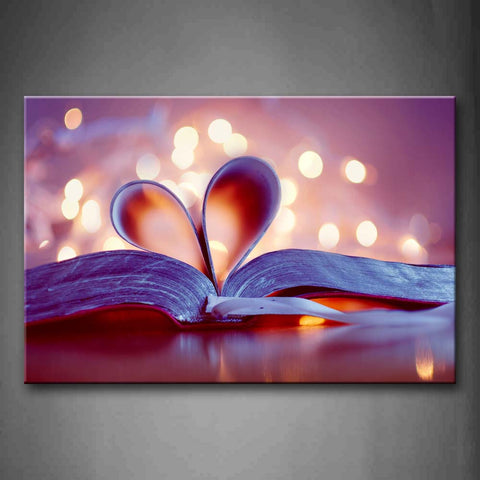 Beautiful Halo Thick Book With Heart In The Middle Wall Art Painting The Picture Print On Canvas Art Pictures For Home Decor Decoration Gift 