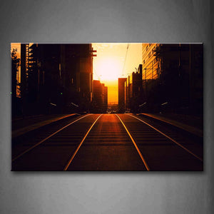 Beautiful Sunbeam Flat Road And Quiet Block Wall Art Painting Pictures Print On Canvas City The Picture For Home Modern Decoration 