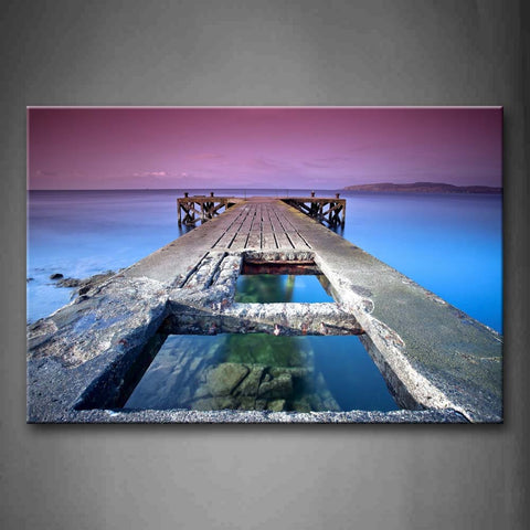 Shabby Pier With Beautiful Sky And Water Wall Art Painting The Picture Print On Canvas City Pictures For Home Decor Decoration Gift 