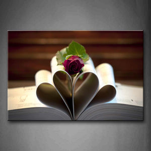 Beautiful Book And Red Rose On It Wall Art Painting Pictures Print On Canvas Art The Picture For Home Modern Decoration 