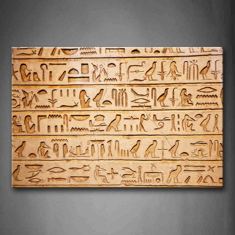 Brown Egyptian Made Of Wooden With Different Things Wall Art Painting The Picture Print On Canvas Art Pictures For Home Decor Decoration Gift 