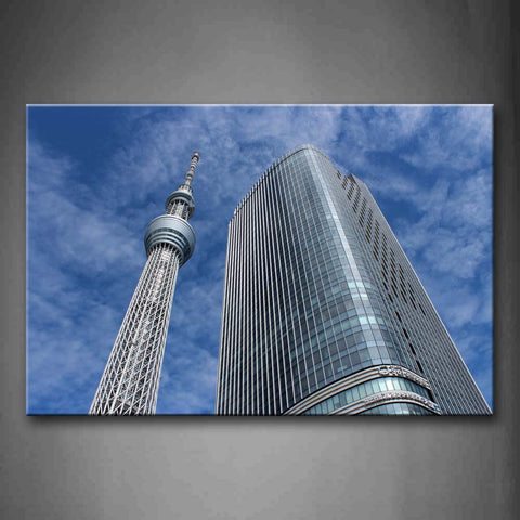 Tall Tower And Buildings And Blue Sky Wall Art Painting Pictures Print On Canvas City The Picture For Home Modern Decoration 