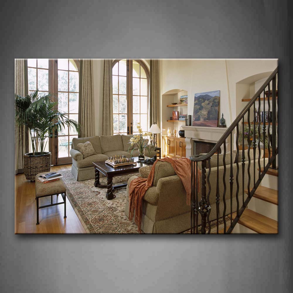 Stair Noble Sofa Little Table In The Room Wall Art Painting The Picture Print On Canvas City Pictures For Home Decor Decoration Gift 