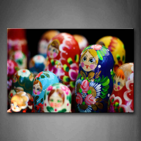 Colorful Nesting Doll In Various Size Wall Art Painting The Picture Print On Canvas Art Pictures For Home Decor Decoration Gift 