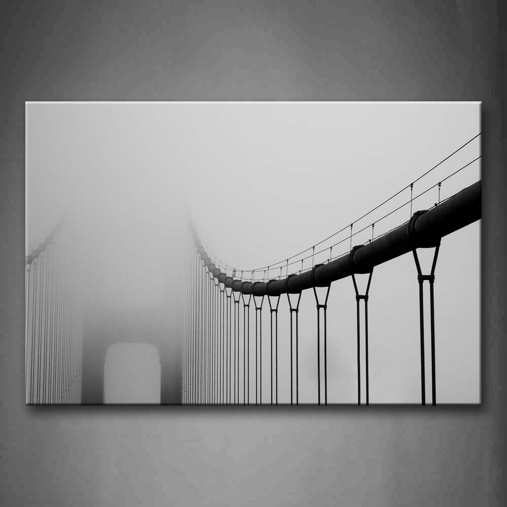 Close Scenic Of Golden Gate And Thick Mist Wall Art Painting The Picture Print On Canvas City Pictures For Home Decor Decoration Gift 