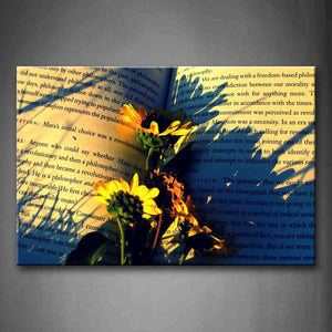 Bunch Of Yellow Flowers On The Foreign Book Wall Art Painting The Picture Print On Canvas Flower Pictures For Home Decor Decoration Gift 