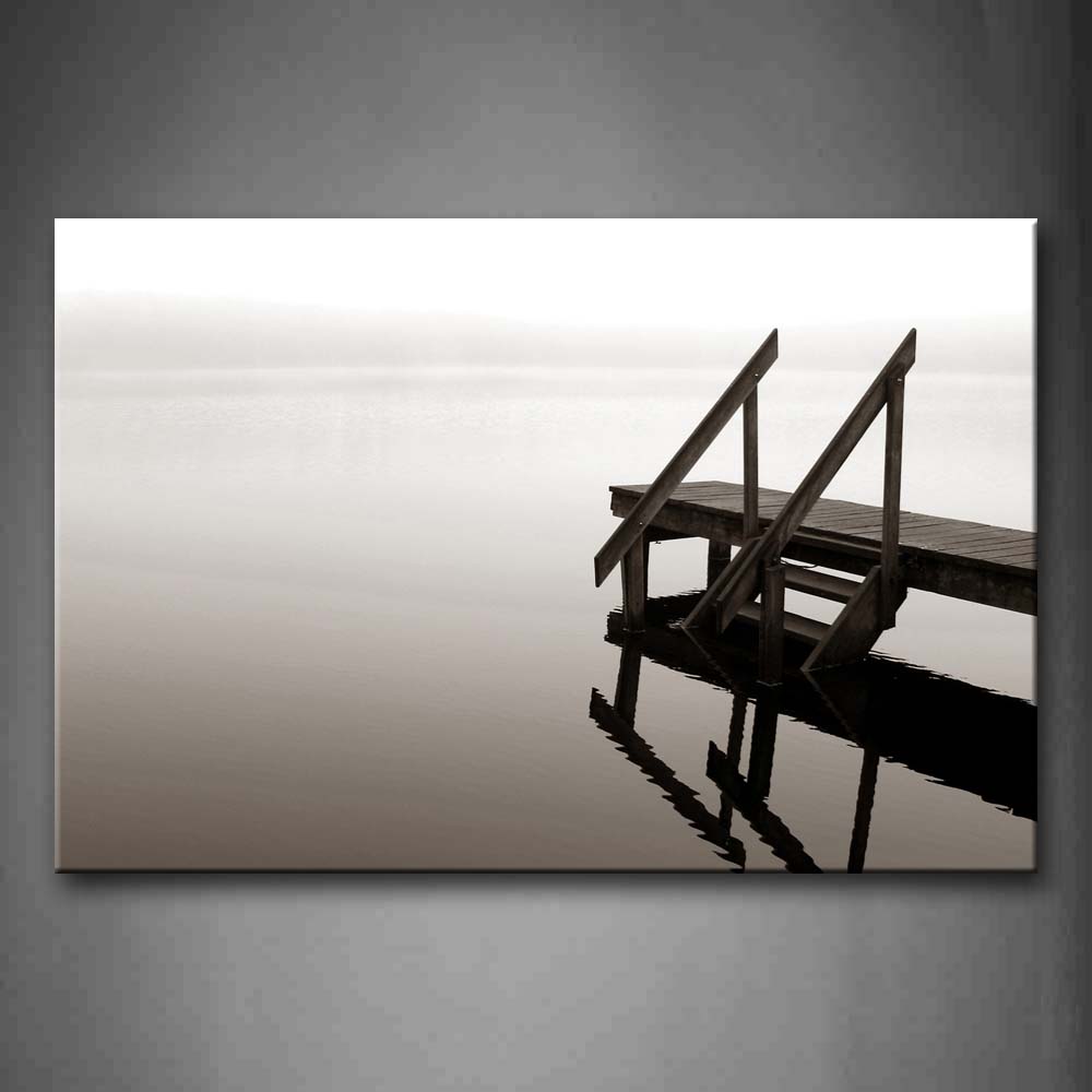 Clear Water With Wooden Pier Above It Wall Art Painting Pictures Print On Canvas City The Picture For Home Modern Decoration 