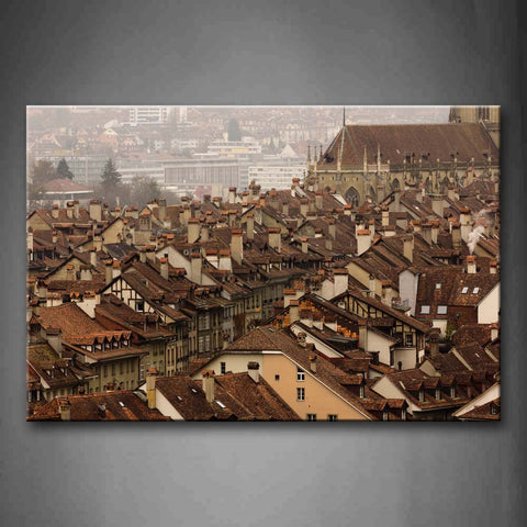 Orderly Houses With Same Roofs In Bern Wall Art Painting Pictures Print On Canvas City The Picture For Home Modern Decoration 