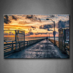 Beautiful Sky Flat Pier With Iron Door Wall Art Painting The Picture Print On Canvas City Pictures For Home Decor Decoration Gift 