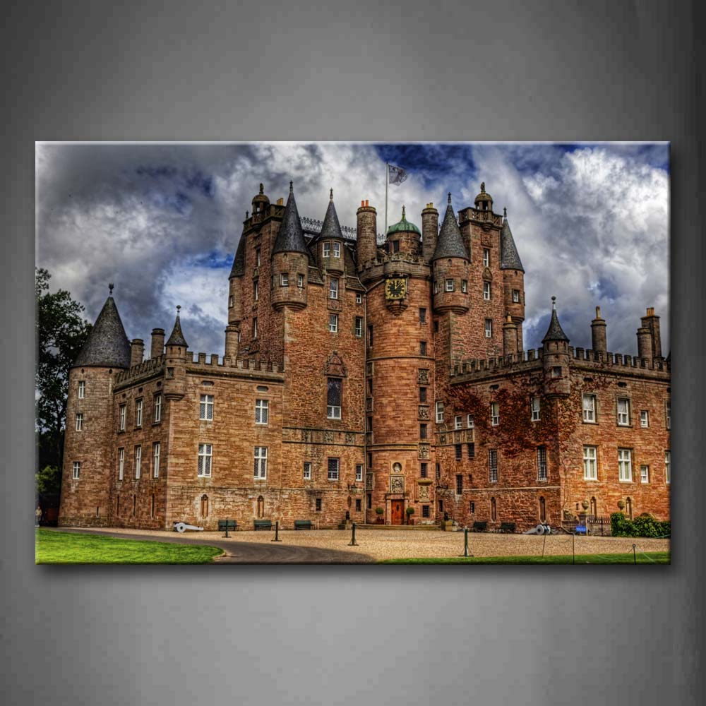 Clouds Sky Above Glamis Castle   Wall Art Painting The Picture Print On Canvas City Pictures For Home Decor Decoration Gift 