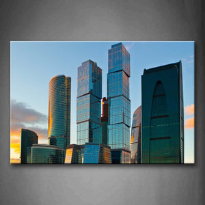 Buildings In Light Blue By Day In Moscow Wall Art Painting Pictures Print On Canvas City The Picture For Home Modern Decoration 