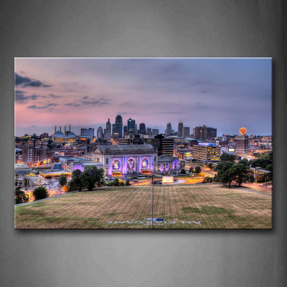 Buildings Of Kansas City With Wide Square Wall Art Painting Pictures Print On Canvas City The Picture For Home Modern Decoration 