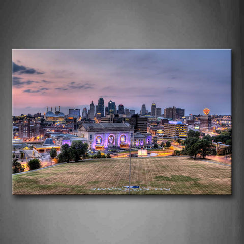 Buildings Of Kansas City With Wide Square Wall Art Painting Pictures Print On Canvas City The Picture For Home Modern Decoration 