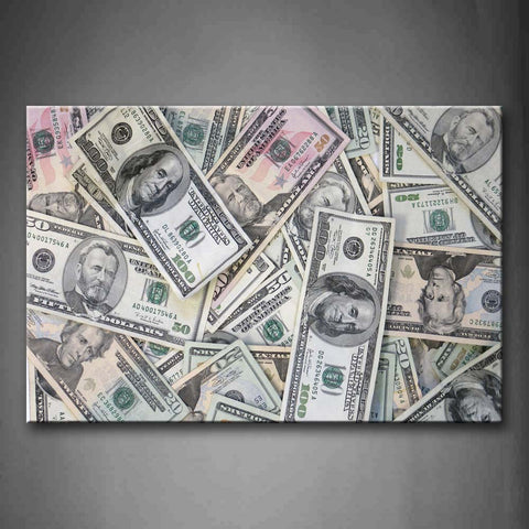Many White Dollars Piled Up Wall Art Painting The Picture Print On Canvas Art Pictures For Home Decor Decoration Gift 