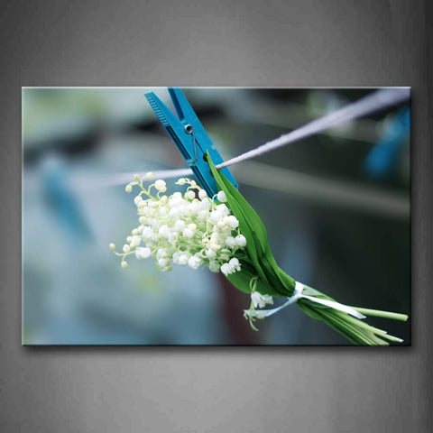 White Floewers Clamped In The Rope Wall Art Painting Pictures Print On Canvas Flower The Picture For Home Modern Decoration 