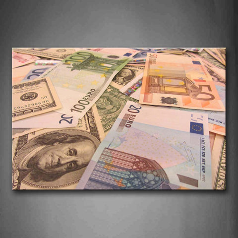 Different Money Piled Up Wall Art Painting The Picture Print On Canvas Art Pictures For Home Decor Decoration Gift 