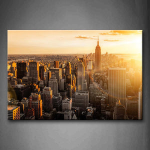 Bright Sky Crowded Tall Buildings In New York Wall Art Painting The Picture Print On Canvas City Pictures For Home Decor Decoration Gift 