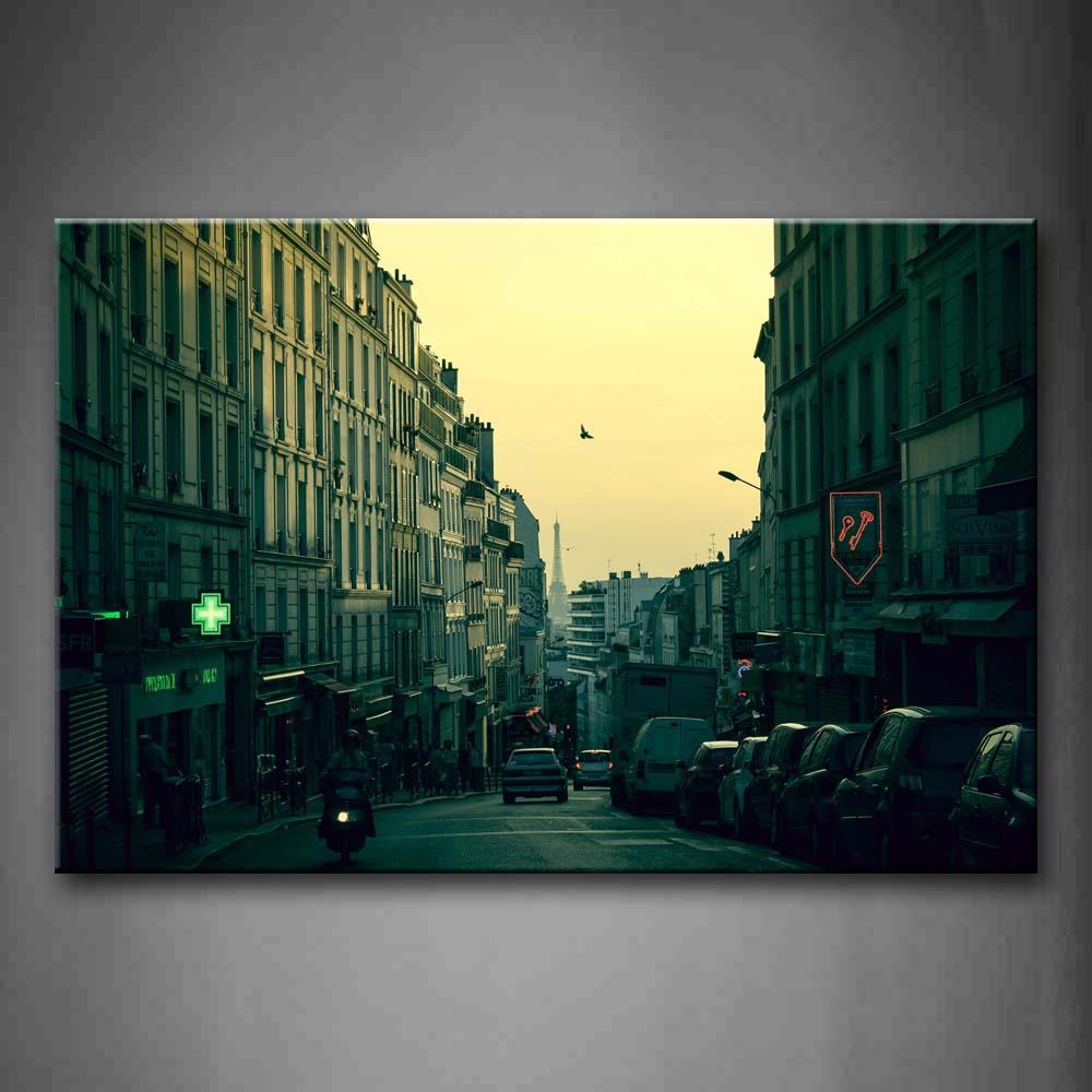 Crowded Road And Dense Buildings In Paris Wall Art Painting The Picture Print On Canvas City Pictures For Home Decor Decoration Gift 