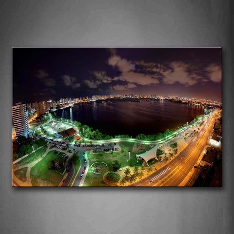 City With Big Pool And Buildings Surrounding It Wall Art Painting Pictures Print On Canvas City The Picture For Home Modern Decoration 