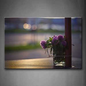 Pretty Flowers In Little Cup With Rope Bind It Wall Art Painting Pictures Print On Canvas City The Picture For Home Modern Decoration 