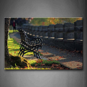 Iron Bench Under Tree With Bright Sunbeam Wall Art Painting Pictures Print On Canvas City The Picture For Home Modern Decoration 