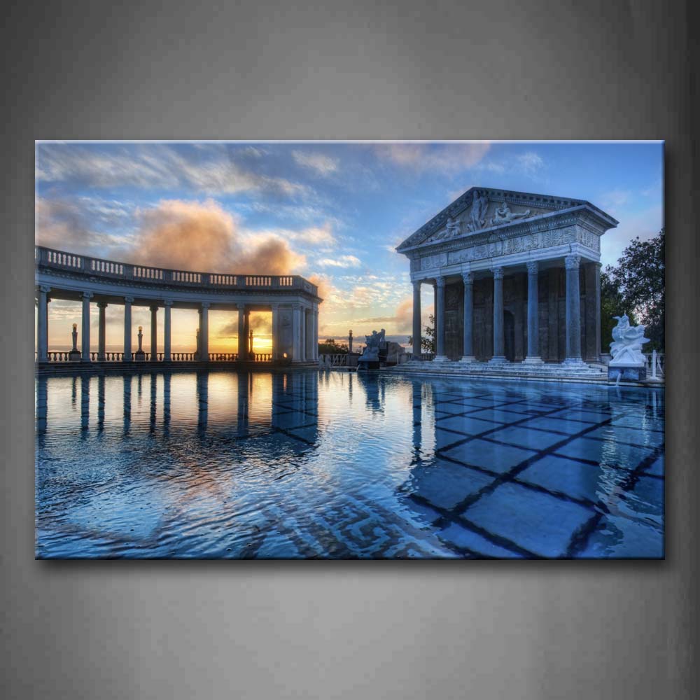 Beautiful Pavilion And Building Clear Water Wall Art Painting The Picture Print On Canvas City Pictures For Home Decor Decoration Gift 