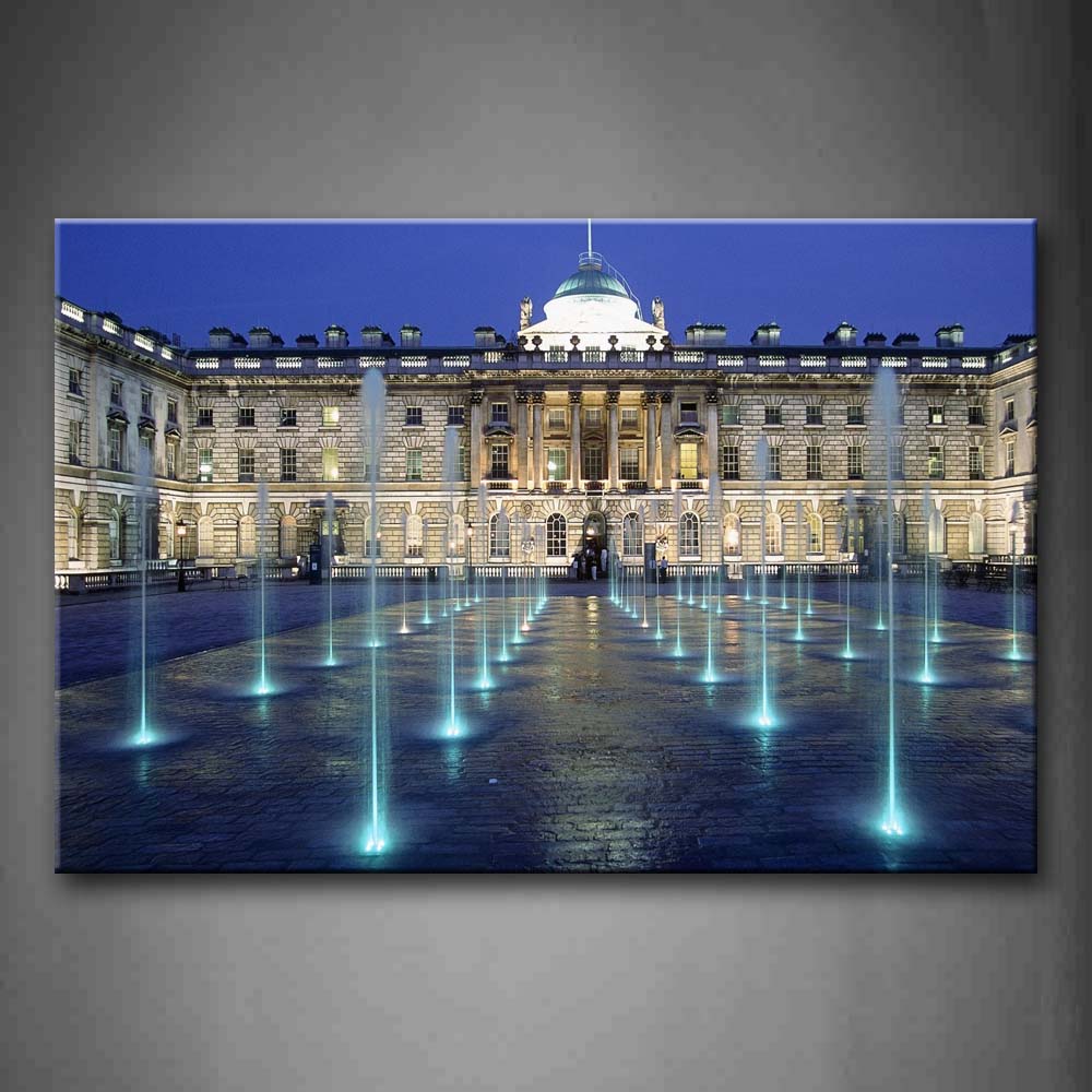 Noble Building Little Fountains In Water  Wall Art Painting The Picture Print On Canvas City Pictures For Home Decor Decoration Gift 