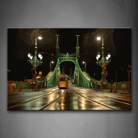 Bridge In Green Wet Road Under Bridge  Wall Art Painting The Picture Print On Canvas City Pictures For Home Decor Decoration Gift 