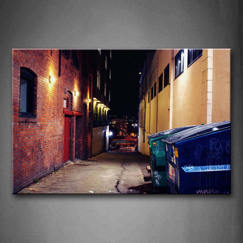 Quiet Alley With Bright Beam At Night Wall Art Painting The Picture Print On Canvas City Pictures For Home Decor Decoration Gift 