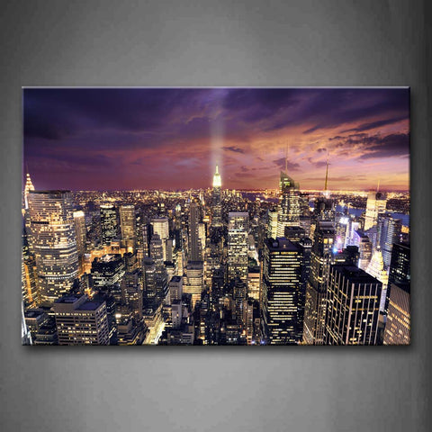 Bunch Of Brighy Halo In The Middle Of Dense City Wall Art Painting The Picture Print On Canvas City Pictures For Home Decor Decoration Gift 