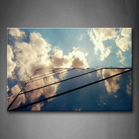 The Wall Of Skyscraper With Sky Reflection On It Wall Art Painting The Picture Print On Canvas City Pictures For Home Decor Decoration Gift 