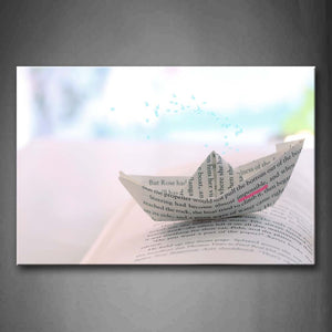 The Origami Of Little Boat On The Book Wall Art Painting The Picture Print On Canvas Art Pictures For Home Decor Decoration Gift 