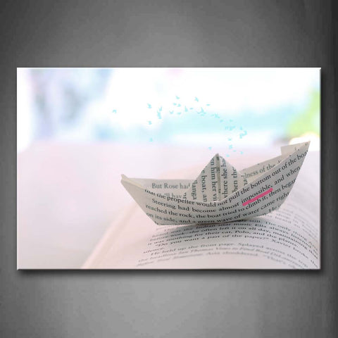 The Origami Of Little Boat On The Book Wall Art Painting The Picture Print On Canvas Art Pictures For Home Decor Decoration Gift 