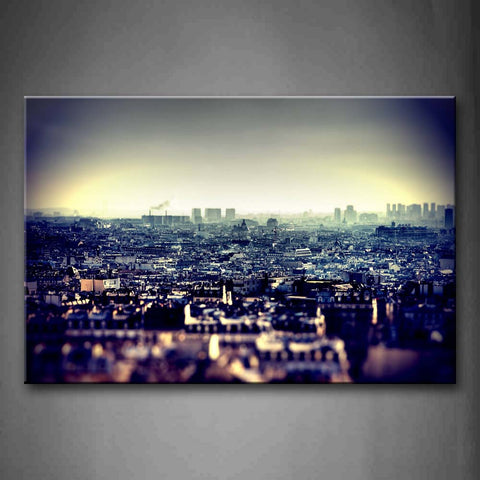 Sky With Bright Sunbeam Above City With Crowded Houses Wall Art Painting Pictures Print On Canvas City The Picture For Home Modern Decoration 