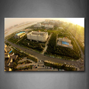 Order Buildings In The City With Wide Street Wall Art Painting Pictures Print On Canvas Art The Picture For Home Modern Decoration 