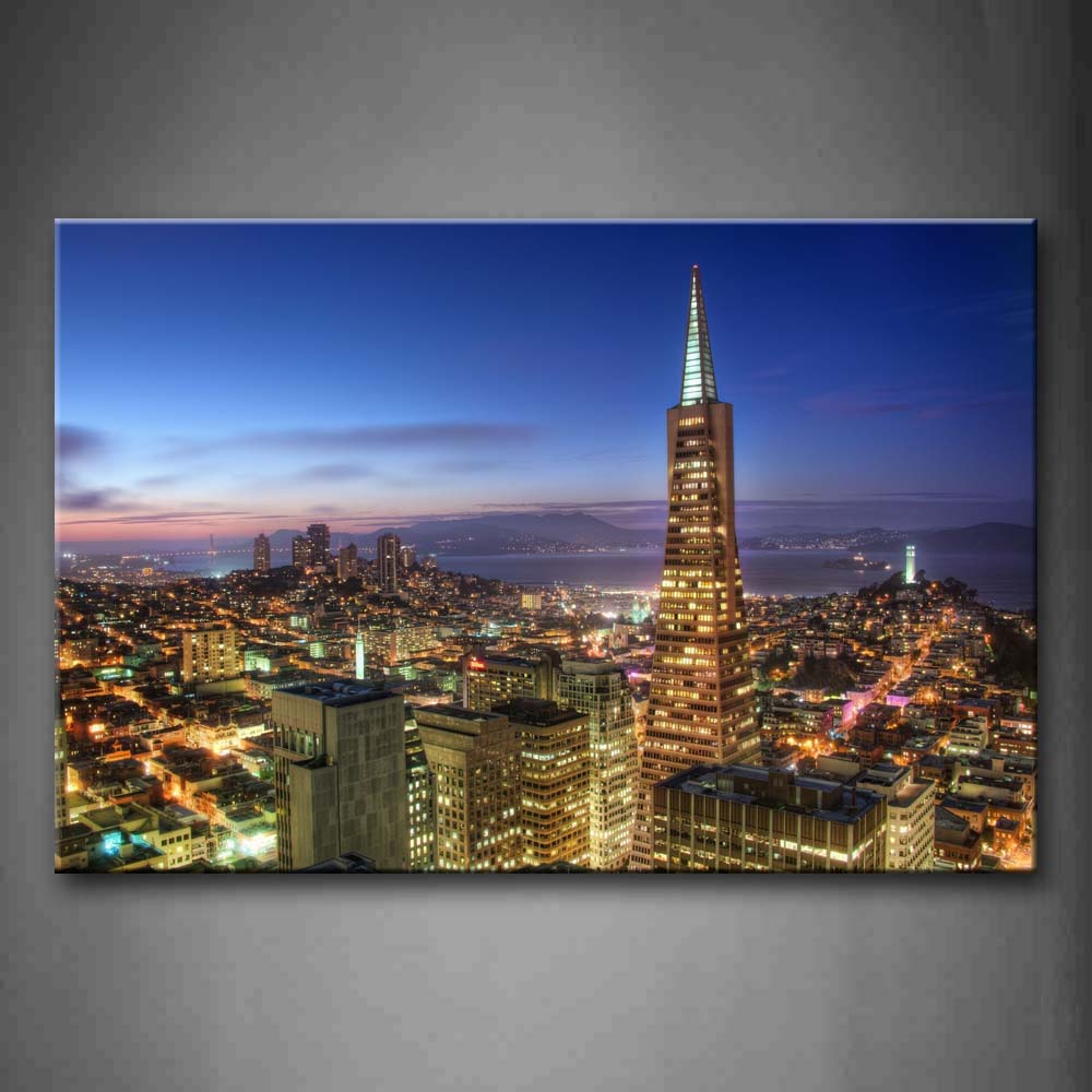 The Tallest Building With Sharp Roof In City Middle Wall Art Painting The Picture Print On Canvas City Pictures For Home Decor Decoration Gift 