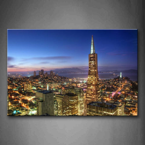 The Tallest Building With Sharp Roof In City Middle Wall Art Painting The Picture Print On Canvas City Pictures For Home Decor Decoration Gift 